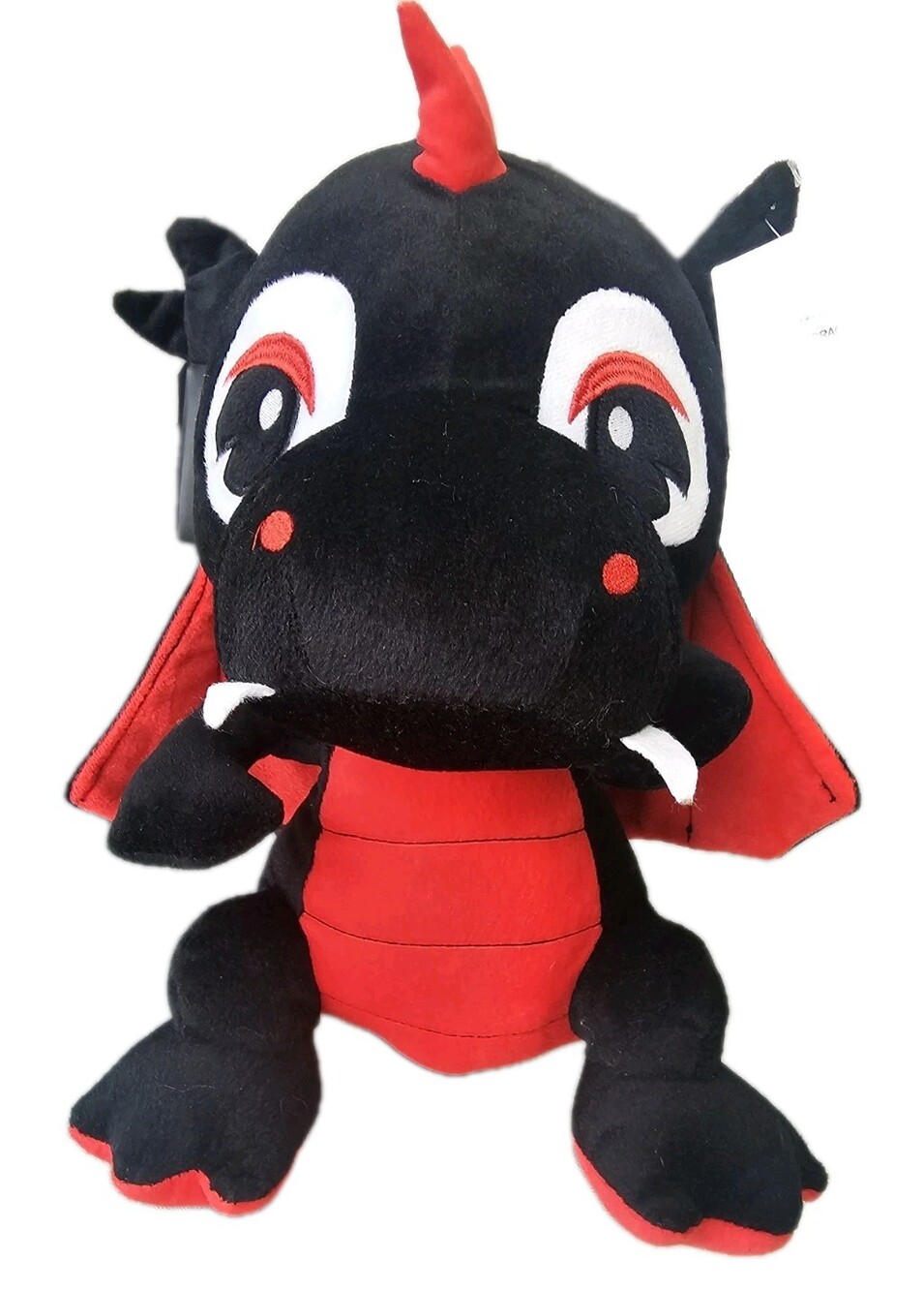 Dragon Black & Red 14" Plush Stuffed Animal Halloween Pitchfork Eyes Rare